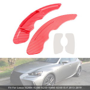 2013-up Lexus IS RC RCF NX Steering Wheel Paddle Shifter Extensions Carbon Fiber Red Look Generic