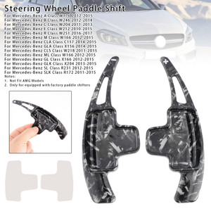 2011-2015 Mercedes-Benz GL GLK SL SLK Class Steering Wheel Paddle Shifter Extensions Black Forged Pattern Generic