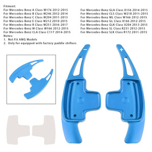2011-2015 Mercedes-Benz GL GLK SL SLK Class Steering Wheel Paddle Shifter Extensions Aluminium Blue Generic