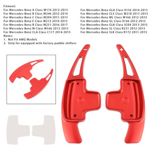 2010-2017 Mercedes-Benz A B C E R M Class Steering Wheel Paddle Shifter Extensions Aluminium Red Generic
