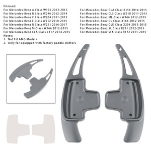 2011-2015 Mercedes-Benz GL GLK SL SLK Class Steering Wheel Paddle Shifter Extensions Aluminium Grey Generic