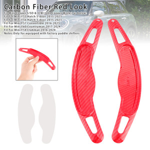 2015-2024 Mini Cooper F54 F55 F56 F57 F60 Steering Wheel Paddle Shifter Extension Carbon Fiber Red Look Generic
