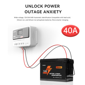 12V24V 40A PWM Solar Controller Automatic Solar Controller Lead-Acid Battery