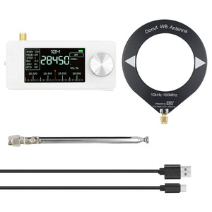 10kHz-180MHz Full-Band Coverage Ring Donut Antenna Support Shortwave/Medium Wave Black