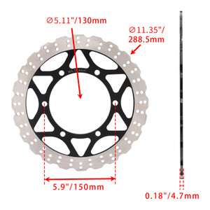 2008-2012 Kawasaki EX 250 Ninja Front&Rear Brake Disc Rotor 41080-0114-11H Generic