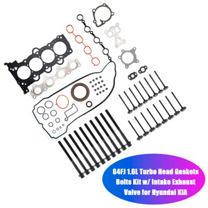2011-2018 Kia Soul 1.6L GAS Naturally Aspirated G4FJ 1.6L Turbo Head Gaskets Bolts Kit w/ Intake Exhaust Valve 231102B710 Generic