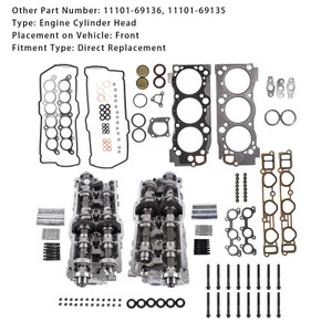 1995-2004 TOYOTA TACOMA 3.4L 2PCS Cylinder Head & Gaskets & Bolts 11101-69136 Generic