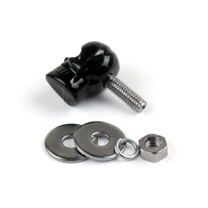 3PCs Skull License Plate Windshield Windscreen Bolts Screw, Black