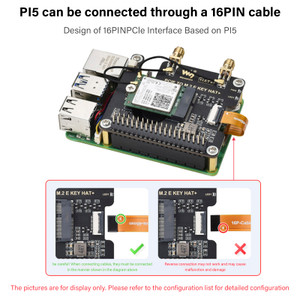 Raspberry Pi 5 PCIe to M.2 E Key Adapter Board For NGFF Wireless Network Card