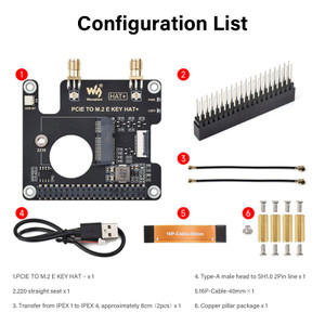 Raspberry Pi 5 PCIe to M.2 E Key Adapter Board For NGFF Wireless Network Card