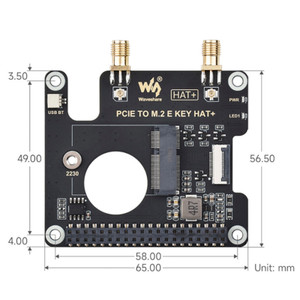Raspberry Pi 5 PCIe to M.2 E Key Adapter Board For NGFF Wireless Network Card