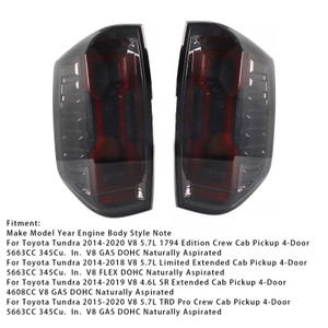 2014-2018 Toyota Tundra V8 5.7L 1Pair LED Tail Light Assembly 815600C101 Generic