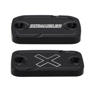 2015-2022 2023- Ducati Scrambler 800 CNC Front Brake and Clutch Fluid Tank Caps Black Generic