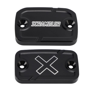 2018-2023 Ducati Scrambler 1100 CNC CNC Front Brake and Clutch Fluid Tank Caps Black Generic