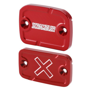 2018-2023 Ducati Scrambler 1100 CNC CNC Front Brake and Clutch Fluid Tank Caps Red Generic