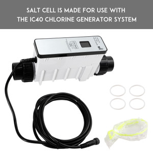 Salt Cell is made for use with the IC40 Chlorine Generator system. Includes a 15 ft cable and sanitizes up to 40K gallon pool.