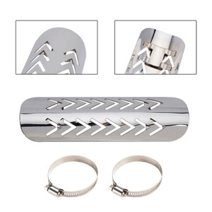 Steel Exhaust Muffler Pipe Heat Deflector Cover Chromec For Motorcycle Scooter