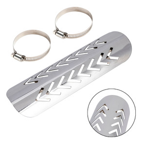 Steel Exhaust Muffler Pipe Heat Deflector Cover Chromec For Motorcycle Scooter