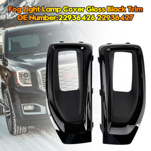2015-2018 Yukon (submodel: Denali, SLE, SLT) Fog Light Lamp Cover Gloss Black Trim Pair 22936426 22936427 Generic