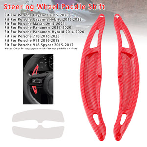 2016-2023 Porsche 718 Wheel Paddle Shifter Extension Carbon Fiber Red Look Generic