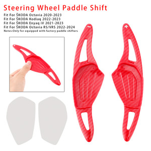 2020-2023 ŠKODA Octavia Steering Wheel Paddle Shifter Extension Carbon Fiber Red Look Generic