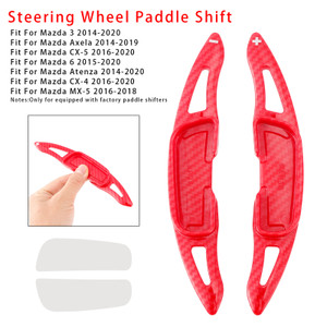 2014-2020 Mazda Atenza Steering Wheel Paddle Shifter Extension Carbon Fiber Red Look Generic