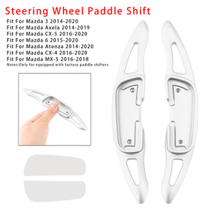 2014-2020 Mazda 3 Steering Wheel Paddle Shifter Extension Aluminium Silver Generic