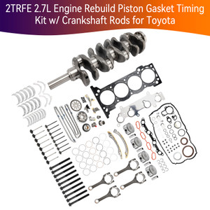 2010 TOYOTA 4RUNNER 2.7L 2TRFE 2.7L Engine Rebuild Piston Gasket Timing Kit w/ Crankshaft Rods Generic