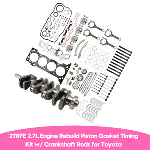 2010 TOYOTA 4RUNNER 2.7L 2TRFE 2.7L Engine Rebuild Piston Gasket Timing Kit w/ Crankshaft Rods Generic