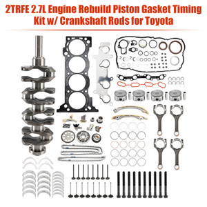 2005-2015 TOYOTA TACOMA 2.7L 2TRFE 2.7L Engine Rebuild Piston Gasket Timing Kit w/ Crankshaft Rods Generic