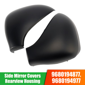 2006-2015 Peugeot 207 Hatchback Estate & Van Side Mirror Covers Rearview Housing Matte Black Generic