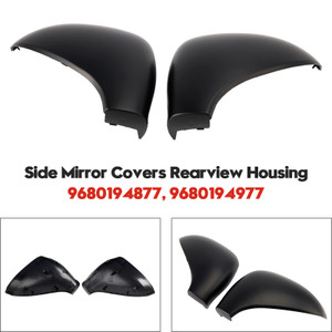 2006-2015 Peugeot 207 Hatchback Estate & Van Side Mirror Covers Rearview Housing Matte Black Generic