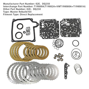 2014 VW POLO L4 2.0L Transmission Master Rebuild Kit Overhaul Clutch Plates 02E DQ250 Generic