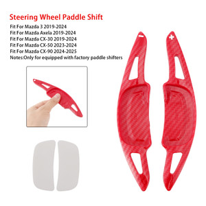 2019-2024 Mazda 3 Carbon Look Steering Wheel Paddle Shifter Extension Carbon Fiber Red Look Generic