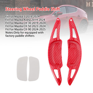 2019-2024 Mazda CX-30 Carbon Look Steering Wheel Paddle Shifter Extension Carbon Fiber Red Look Generic