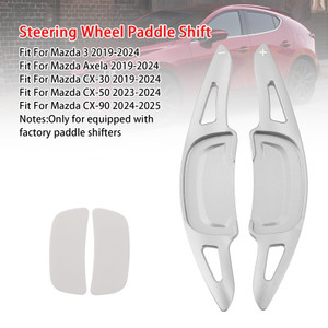2019-2024 Mazda 3 Carbon Look Steering Wheel Paddle Shifter Extension Aluminium Silver Generic