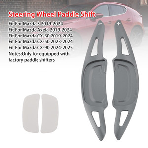 2019-2024 Mazda 3 Carbon Look Steering Wheel Paddle Shifter Extension Aluminium Grey Generic
