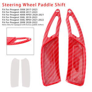 2019-2023 Peugeot 508L Steering Wheel Paddle Shifter Extension Carbon Fiber Red Look Generic