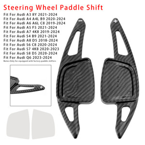 2023-2024 Audi Q6 Steering Wheel Paddle Shifter Extension Carbon Fiber Black Look Generic