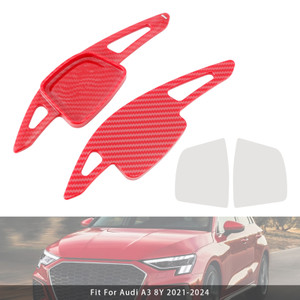 2019-2024 Audi A3 A4 A5 A6 A7 A8 Steering Wheel Paddle Shifter Extension Carbon Fiber Red Look Generic