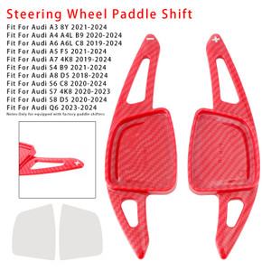 2023-2024 Audi Q6 Steering Wheel Paddle Shifter Extension Carbon Fiber Red Look Generic