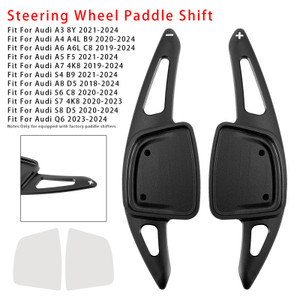 2020-2024 Audi S4 S6 S7 S8 Steering Wheel Paddle Shifter Extension Aluminium Black Generic