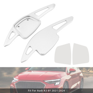 2020-2024 Audi S4 S6 S7 S8 Steering Wheel Paddle Shifter Extension Aluminium Silver Generic
