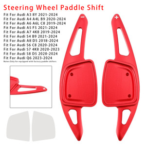 2020-2024 Audi S4 S6 S7 S8 Steering Wheel Paddle Shifter Extension Aluminium Red Generic