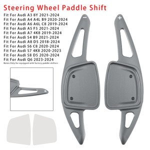 2019-2024 Audi A3 A4 A5 A6 A7 A8 Steering Wheel Paddle Shifter Extension Aluminium Grey Generic