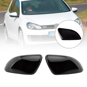 2009-2013 VOLKSWAGEN GOLF MK6 HATCHBACK CONVERTIBLE 2pcs Door Wing Mirror Cover Caps Casing Gloss Black Generic