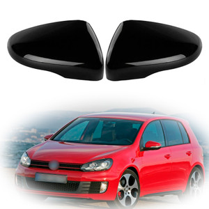 2009-2013 VOLKSWAGEN GOLF MK6 HATCHBACK CONVERTIBLE 2pcs Door Wing Mirror Cover Caps Casing Gloss Black Generic