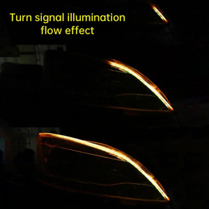 Ultra Thin Car LED Headlight Daytime Running Iridescent Light Eyebrow Strip With APP Controller 45cm