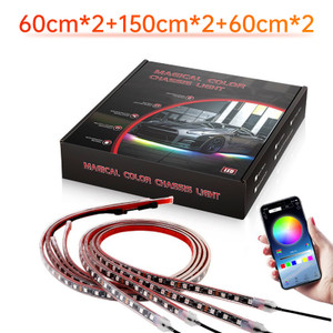 6Pcs LED Chassis Light Modified With Fantasy Ambient Light APP Controller 60cm*2+150cm*2+60cm*2