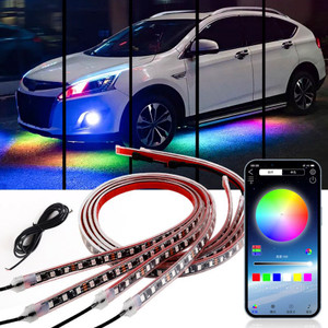 6Pcs LED Chassis Light Modified With Fantasy Ambient Light APP Controller 60cm*2+180cm*2+60cm*2